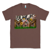 Chestnut Western Mom With Spotted Pig And Baby Pig Classic Tee - LillyAllenDesigns