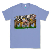 Colony Blue Western Mom With Spotted Pig And Baby Pig Classic Tee - LillyAllenDesigns