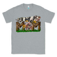 Heather Grey Western Mom With Spotted Pig And Baby Pig Classic Tee - LillyAllenDesigns