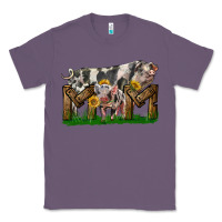 Lavender Western Mom With Spotted Pig And Baby Pig Classic Tee - LillyAllenDesigns