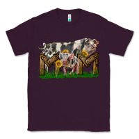 Plum Western Mom With Spotted Pig And Baby Pig Classic Tee - LillyAllenDesigns