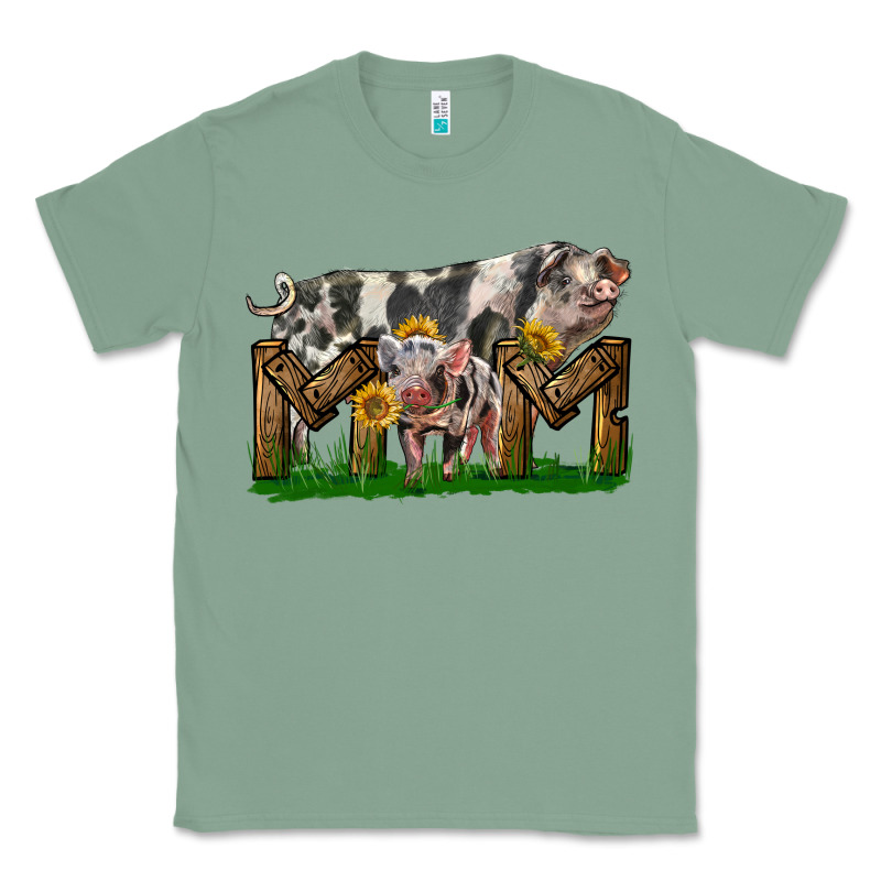Western Mom With Spotted Pig And Baby Pig Classic Tee by LillyAllenDesigns | Teevron