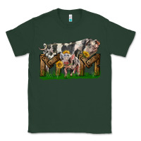 Sports Green Western Mom With Spotted Pig And Baby Pig Classic Tee - LillyAllenDesigns