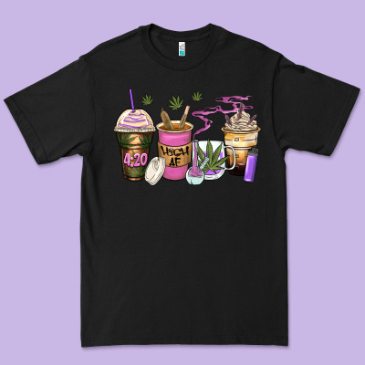 Weed Coffee Cups Premium Tee Designed By Zillion Design Studio