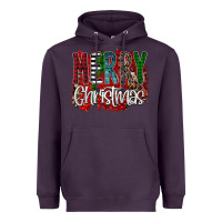 Plum Merry Christmas Buffalo Plaid Leopard Heavyweight Hoodie - Bettercallsaul