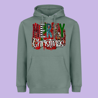 Merry Christmas Buffalo Plaid Leopard Heavyweight Hoodie Designed By Bettercallsaul