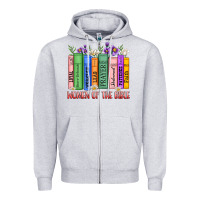 Heather Grey women of the bible Zipper Hoodie - MaliasSmallBusiness