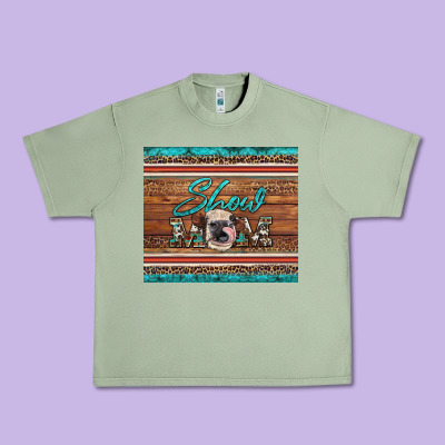 Show Mom Aztec Cowhide Leopard Heifer Urban Heavy Tee Designed By Artiststas