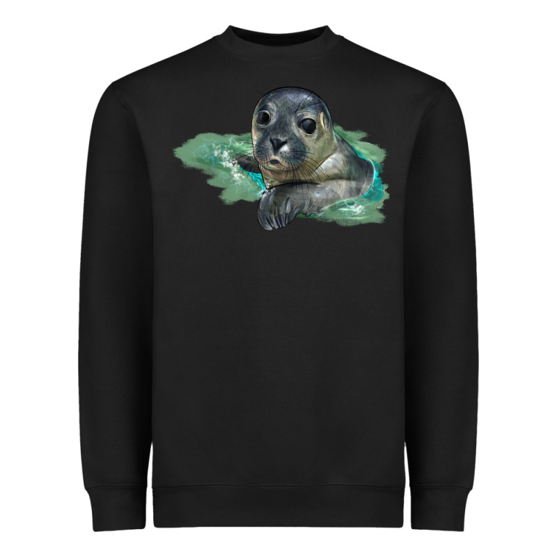 Sea Seal Face Illustrations Heavyweight Sweatshirt by LillyAllenDesigns | Teevron
