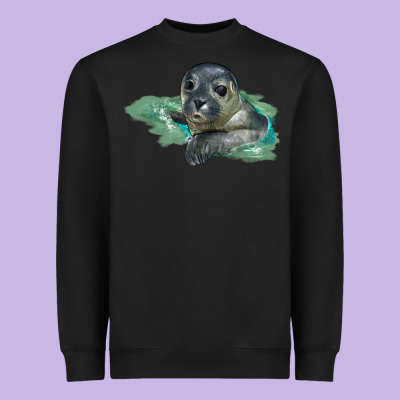 Sea Seal Face Illustrations Heavyweight Sweatshirt Designed By Lillyallendesigns