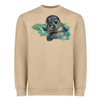 Mushroom Sea Seal Face Illustrations Heavyweight Sweatshirt - LillyAllenDesigns