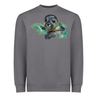 Storm Sea Seal Face Illustrations Heavyweight Sweatshirt - LillyAllenDesigns