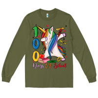 Army Green 100 days of school Long Sleeve Tee - MaliasSmallBusiness