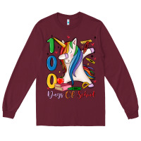 Burgundy 100 days of school Long Sleeve Tee - MaliasSmallBusiness