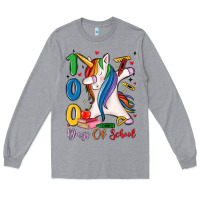 Heather Grey 100 days of school Long Sleeve Tee - MaliasSmallBusiness