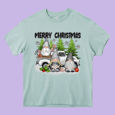 Merry Christmas Gnomies Heavy Core Tee Designed By Texasbilliewilder
