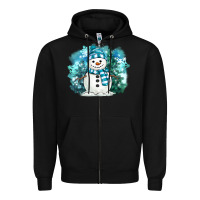 Black winter snowman Zipper Hoodie - MaliasSmallBusiness