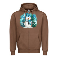 Chestnut winter snowman Zipper Hoodie - MaliasSmallBusiness
