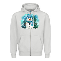 Dove Grey winter snowman Zipper Hoodie - MaliasSmallBusiness