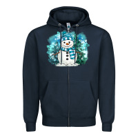 Navy winter snowman Zipper Hoodie - MaliasSmallBusiness