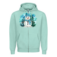 Seafoam winter snowman Zipper Hoodie - MaliasSmallBusiness