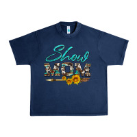 Navy show mom aztec cowhide sunflower and arrow Urban Heavy Tee - Artiststas