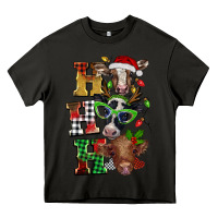 Asphalt Christmas ho ho ho cow Heavy Core Tee - BarkalooDesign