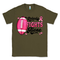 Army Green nobody fights alone pink football breast cancer awareness Classic Tee - Jasminsmagicworld