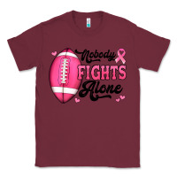 Burgundy nobody fights alone pink football breast cancer awareness Classic Tee - Jasminsmagicworld