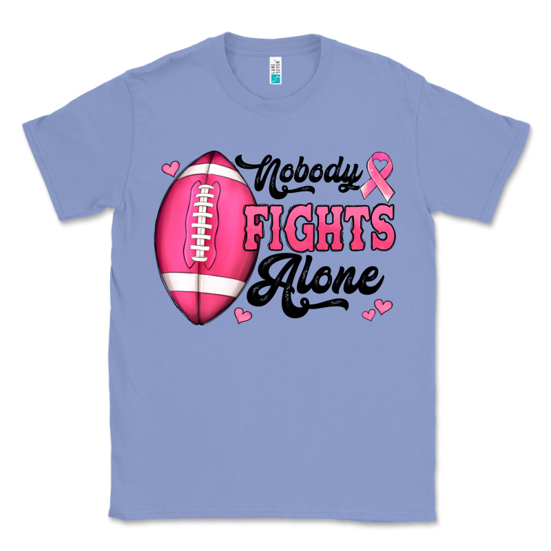 Nobody Fights Alone Pink Football Breast Cancer Awareness Classic Tee by Jasminsmagicworld | Teevron