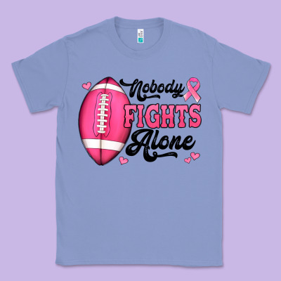 Nobody Fights Alone Pink Football Breast Cancer Awareness Classic Tee Designed By Jasminsmagicworld