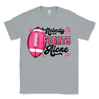 Heather Grey nobody fights alone pink football breast cancer awareness Classic Tee - Jasminsmagicworld