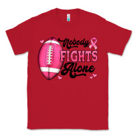 Red nobody fights alone pink football breast cancer awareness Classic Tee - Jasminsmagicworld