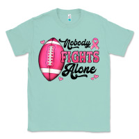 Seafoam nobody fights alone pink football breast cancer awareness Classic Tee - Jasminsmagicworld