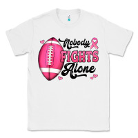 White nobody fights alone pink football breast cancer awareness Classic Tee - Jasminsmagicworld
