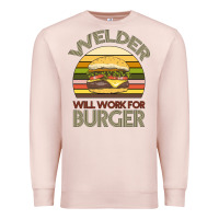 Pale Pink Welder Wıll Work For Burger Premium Sweatshirt - Bettercallsaul