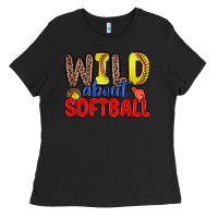 Black wild about softball Ladies Tee - Zillion Design Studio