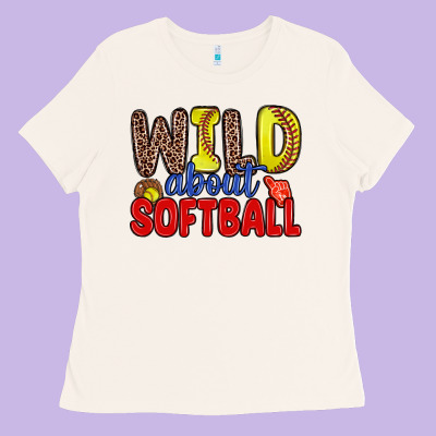 Wild About Softball Ladies Tee Designed By Zillion Design Studio