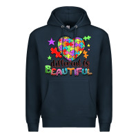 Navy different is beautiful Premium Hoodie - NancyCooperArtShop