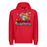 Red different is beautiful Premium Hoodie - NancyCooperArtShop