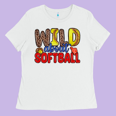 Wild About Softball Ladies Tee Designed By Zillion Design Studio