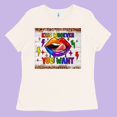 Kiss Whoever You Want Tumbler Ladies Tee Designed By Jahusdesignshop