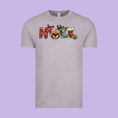 Noel With Sock And Reindeer Vintage Tee Designed By Adodesignshop
