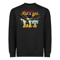 Black lets get lit america eagle Heavyweight Sweatshirt - NancyCooperArtShop