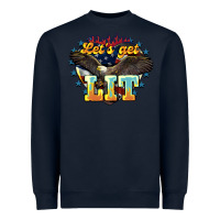 Navy lets get lit america eagle Heavyweight Sweatshirt - NancyCooperArtShop