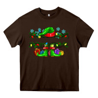 Chocolate Brown custom name christmas elf Heavy Core Tee - texasbilliewilder