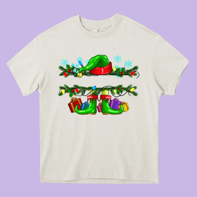 Custom Name Christmas Elf Heavy Core Tee Designed By Texasbilliewilder