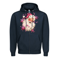 Navy pink christmas santa claus Zipper Hoodie - MaliasSmallBusiness