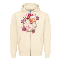 Sandshell pink christmas santa claus Zipper Hoodie - MaliasSmallBusiness