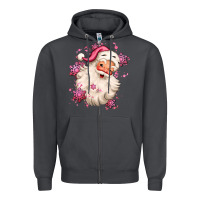 Smoke pink christmas santa claus Zipper Hoodie - MaliasSmallBusiness